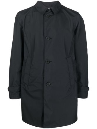 Herno single-breasted mid-length raincoat - men - Polyamide/Polyester - 50 - Black