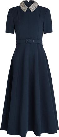 Rebecca Vallance Xena Crystal-embellished Crepe Midi Dress - Navy - 16 (UK16 / XL)