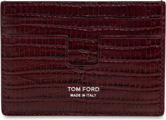 Tom Ford Kaarthouder met Geldclip - Heren - Portefeuilles - Rood - ONE Size - Leer - Accessoires