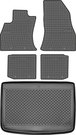 OEM Juego De Alfombrillas De Goma Para Coche Y Alfombrilla Para Maletero De La Fiat 500l Minivan Del 2013