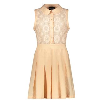 Moschino Jurk van kant zonder mouwen - Dames - Shirt Kleedjes - Roze - 2XS - Katoen - Kleedjes