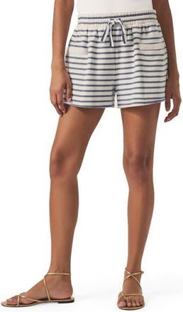 Splendid Cassie Terry Tie Waist Shorts in White/Seaport at Nordstrom Rack, Size X-Large