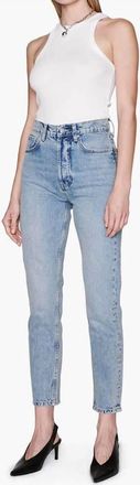 Anine Bing Sonya Slim-Straight Jeans In Wash Blue