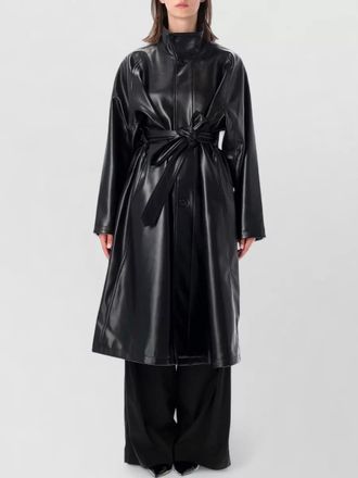 Frankie Shop faux leather oversized belted trench coat