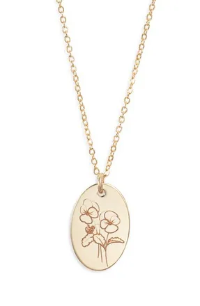Set & Stones Louise Birth Flower Necklace in Gold/february at Nordstrom