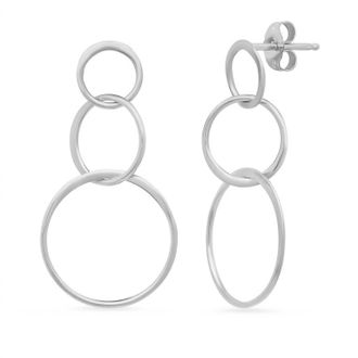 Jessica Elliot Womens Triple Halo Circle Earring In Sterling Silver