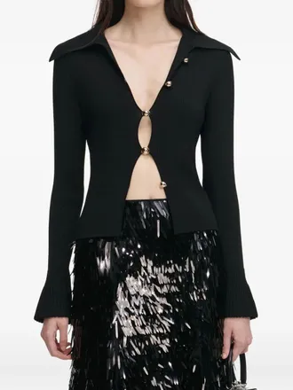 Self Portrait Button Down Knit Top