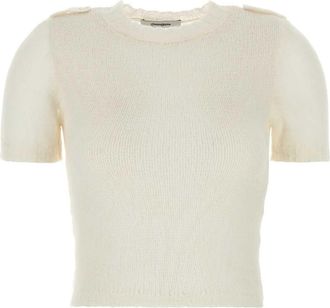 Gimaguas Ivory Nylon Blend Kiss Sweater