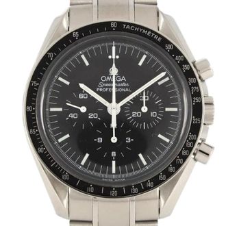 Omega Pre-owned Speedmaster Professional Roestvrij staal Chronograaf - Heren - Pre-owned - Zwart - Maat: ONE Size