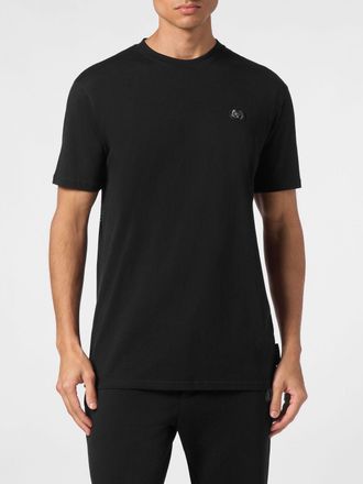Plein Sport T-shirt slim fit in cotone con logo a contrasto stampato