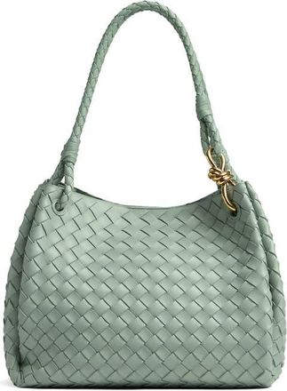Bottega Veneta Large Andiamo Intrecciato Leather Top Handle Bag in New Sauge- Brass at Nordstrom