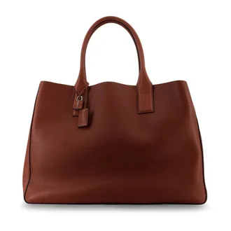 Tom Ford Tassen, Heren, Bruin, ONE Size, Leer, Grain Leather T-Line East-West Tote