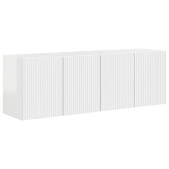 vidaXL Vidaxl Mobile Tv Da Parete 2 Pz Bianco Lucido Legno