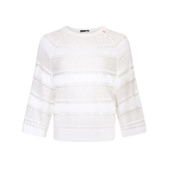 Liu Jo Openwork Jumper - Dames - Ronde hals truien - Wit - L - Truien & Vesten