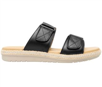Flexi Leather Two-Strap Sandals In Black