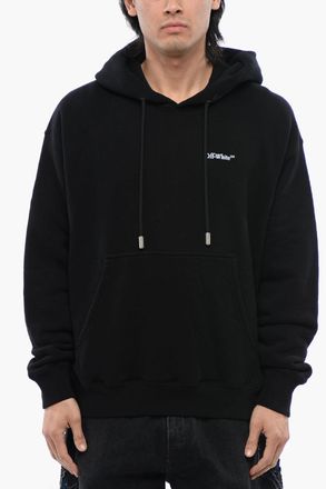 Off-white Brushed Cotton Skate-Fit Hooded Sweatshirt TATTOO ARROW Off-White