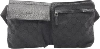 Gucci Pre-owned Belt Bags, female, Black, Size: ONE SIZE Pre-owned GG Canvas Waist Bag