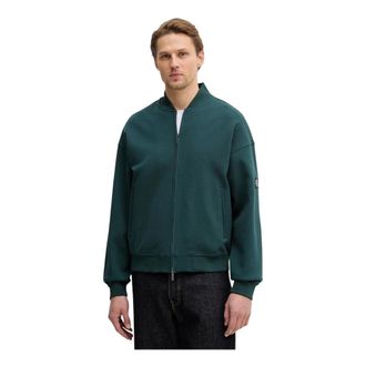 Guess Zip-through Sweatshirt - Heren - Vesten met rits - Groen - S - Katoen - Hoodies & sweatvesten