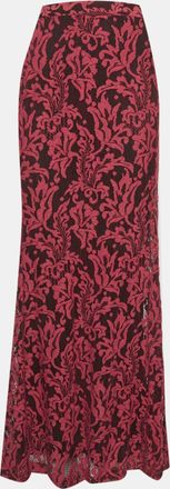 Just Cavalli Red/black Lace Maxi Skirt