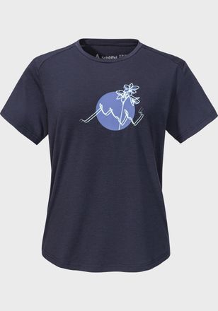 Sch&ouml;ffel Funktionsshirt SCH&Ouml;FFEL T Shirt Haberspitz L, Damen, Gr. 36, blau (0882, blau), Oberstoff: 77% Polyester, 18% Lyocell, 5% Elasthan, Rundhals, Shirts F