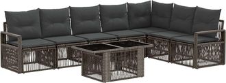vidaXL Conjunto De Sof&aacute;s De Jard&iacute;n 8 Uds. Gris Y Gris Oscuro Vidaxl