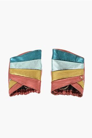 Elisabetta Franchi Leather Fingerless Gloves size 7