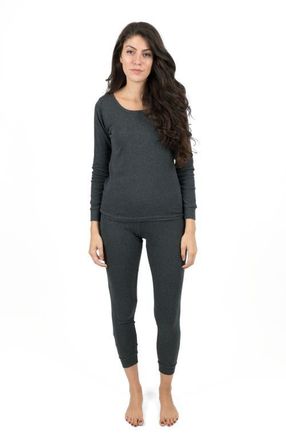 Leveret Womens Cotton Solid Matching Family Pajamas in Dark Gray at Nordstrom, Size X-Small