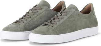 Van Bommel Schoenen, Heren, Groen, 42 EU, Leer, Leren Sneakers met Subtiel Logodetail