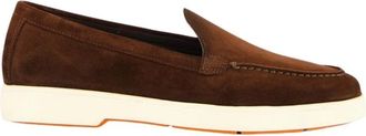 Santoni Suede Loafer - Dames - Loafers - Bruin - 37 EU - Leer - Schoenen