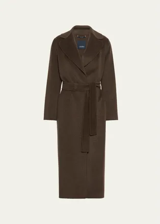 Max Mara Brushed Wool Belted Wrap Coat