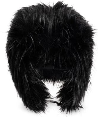Misbhv Cappello in pelliccia sintetica con paraorecchie - Nero