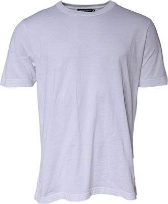 Dolce & Gabbana White Cotton Crew Neck Short Sleeves Mens T-shirt (Pre-Owned)