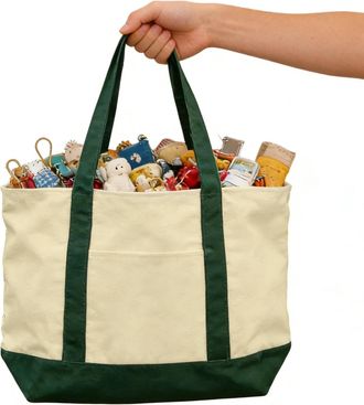 Generic Canvas Tote - Large Size Foldable Organizer, Canvas Shopping Bag | Tote Bag with Handle for Grocery Shopping Beach Travel Work School Gym Market Women