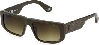 Police SPLL13 GOTH 2 073M Mens Sunglasses Green Size 55