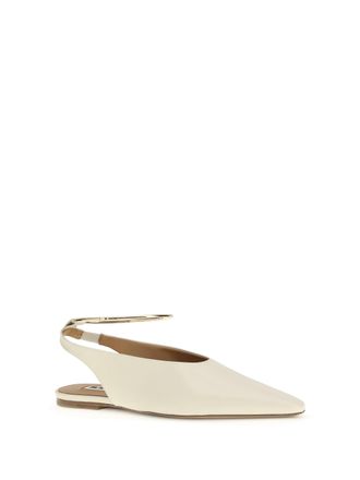 Jil Sander Womens Ring Ballerinas Bone Goatskin-Hircus Goatskin Goatskin/hircus Flat Shoes