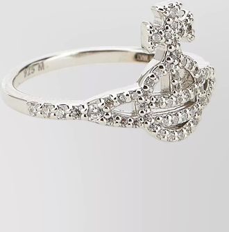 Vivienne Westwood silver crystal-embellished orb ring