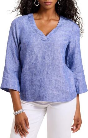 Tommy Bahama Coastalina Linen Top in Bold Blue at Nordstrom, Size X-Large