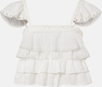 Poupette St Barth Anya ruffled cotton top