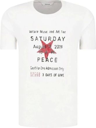 Zadig&Voltaire Tops, Heren, Wit, L, Ted Saturday T-Shirt