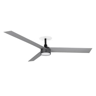 Netlighting Cruiser Recessed 160cm LED Ceiling Fan Matt Black Aluminium Blades CCT