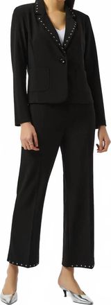 Joseph Ribkoff Studded Fitted Blazer Jacket In Black