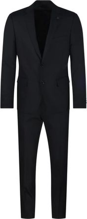 Lardini Single Breasted Suits, male, Black, L, Black Suits Collection
