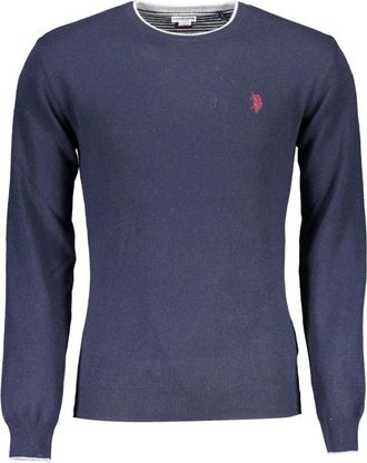 U.S.Polo Association U.S. Polo Assn., Round-neck Knitwear, male, Blue, 2XL, Blue Mens Jumper Long Sleeve