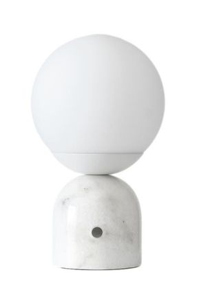 Brightech Mila 9.85 Marble LED Bedside Table Lamp with Built-In 3-Way Dimmer in White at Nordstrom