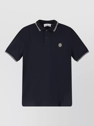 Stone Island slim-fit cotton piqu&eacute; short-sleeve polo shirt