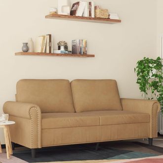 vidaXL Sof&aacute; De 2 Plazas Terciopelo Marr&oacute;n 140 Cm Vidaxl