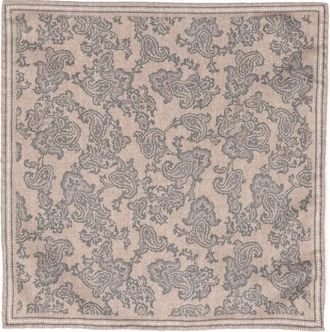 Brunello Cucinelli MenS Beige Paisley Patterned Pocketsquare, One Size