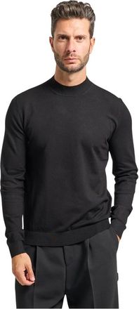 HUGO BOSS Zwarte coltrui - Heren - Coltruien - Zwart - XL - Truien & Vesten