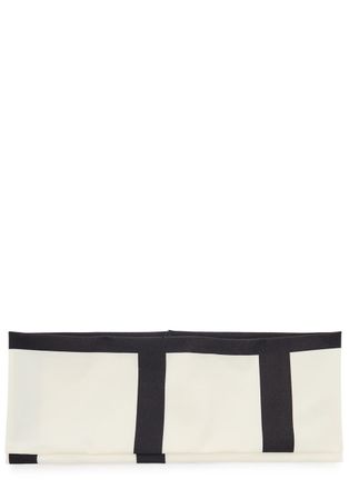 Toteme Logo-monogrammed Jersey Headband - Black And White - One Size
