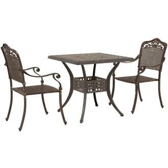 vidaXL Vidaxl Set De Bistro De Jard&iacute;n 3 Piezas De Aluminio Fundido Bronce